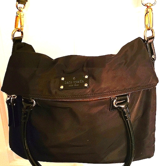 KATE SPADE  nylon/patent leather flap purse (double sections) - Picture 3 of 14